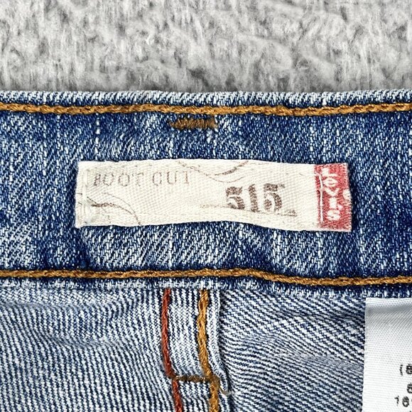 Y2K Levi's 515 Jeans Womens 10 S Bootcut Light Wash Denim Black Bat Wing - Picture 4 of 5